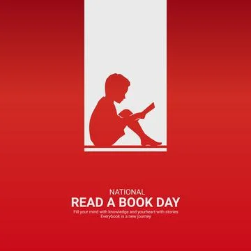 Creative Read a Book Day ads design. National Read a Book Day, Celebrated i.. Illustrazione stock