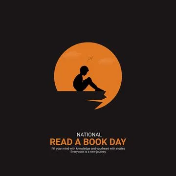 Creative Read a Book Day ads design. National Read a Book Day, Celebrated i.. Stock Illustration