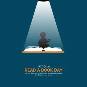 Creative Read a Book Day ads design. National Read a Book Day, Celebrated i.. Stock Illustration