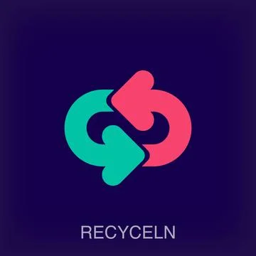 Creative recycle arrows sign logo. Stock Illustration