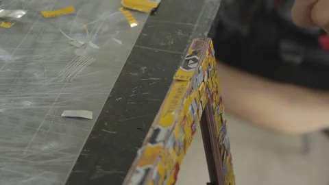 Creative recycling workshop Stock-Footage 108729142