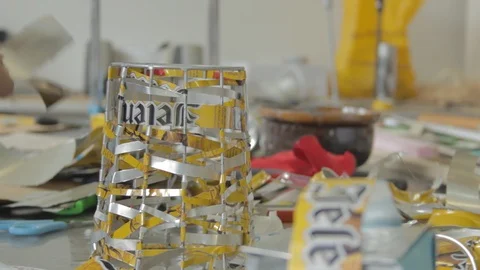 Creative recycling workshop Stock-Footage 108730024