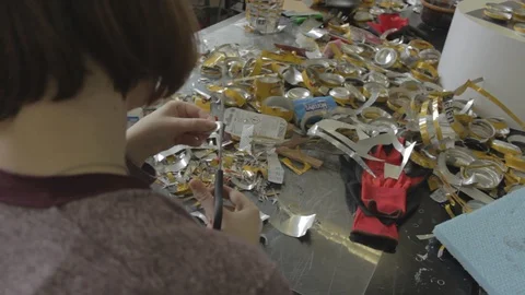 Creative recycling workshop Stock-Footage 108730891