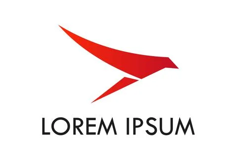 Creative Red Abstract Eagle Bird Logo Design	 Stock Illustration