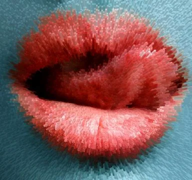 Creative red lips design Stock Photos