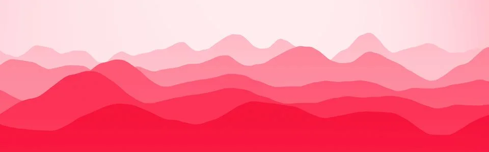 Creative red mountains ridges at the dawn computer art backdrop illustration Stock Illustration