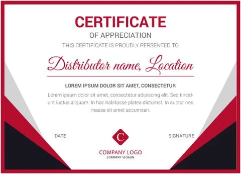 Creative red multipurpose professional certificate template design Stock Illustration