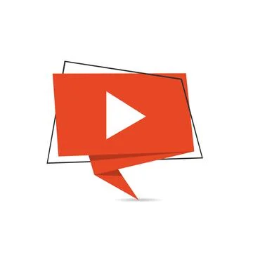 Creative red paper play button icon Stock Illustration