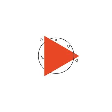 Creative red play button icon Stock Illustration