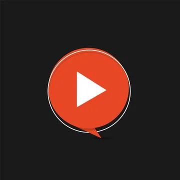 Creative red round play button icon Stock Illustration