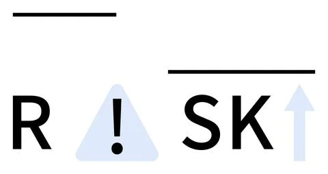 Creative representation of the word risk with an exclamation mark within a .. Stockillustratie