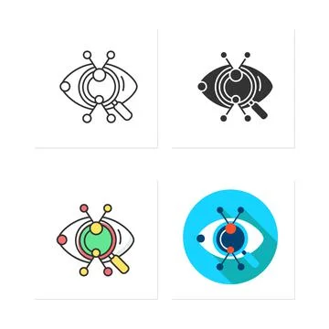 Creative research icons set 库存插图
