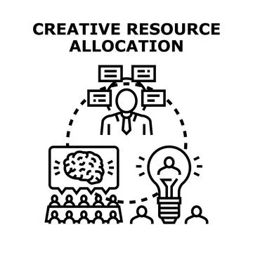 Creative resource allocation for business development strategy Stock Illustration
