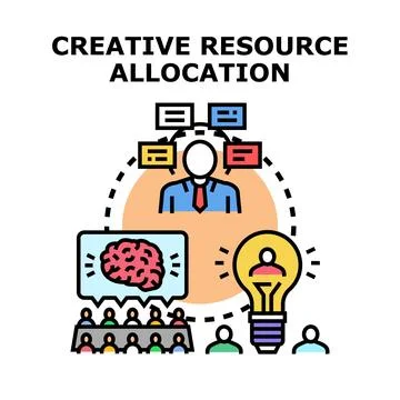 Creative resource allocation for business development strategy Stock Illustration