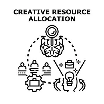 Creative resource allocation optimizing business innovation process Stock Illustration