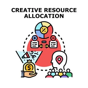Creative resource allocation optimizing business strategy and finance Stock Illustration