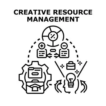 Creative resource management planning for business optimization process Stockillustratie