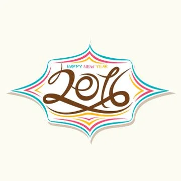 Creative retro new year 2016 label design Stock Illustration