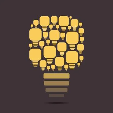 Creative retro yellow glow bulb stock vector 스톡 일러스트