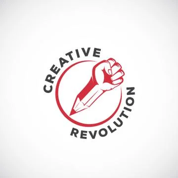 Creative Revolution Abstract Vector Sign, Symbol, Icon or Logo Template. Rebel Stock Illustration