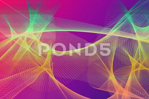 Creative Ribbon Pattern Abstract Art With Dynamic Movement Effect PSD Template