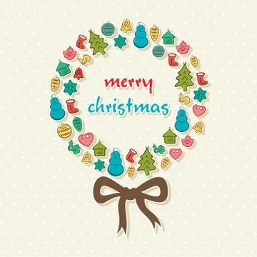 Creative ring design with christmas icon vector Stock Illustration