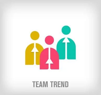 Creative rising team trend logo. Unique color transitions. Stock Illustration