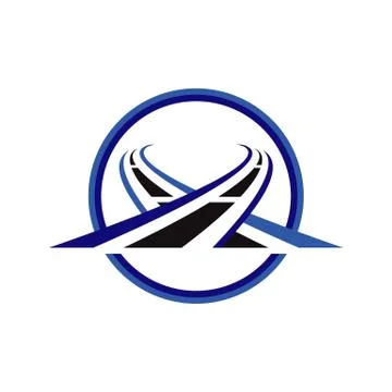 Creative road construction logo design sign concept design template Stock Illustration