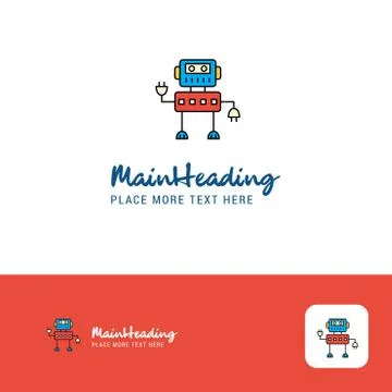 Creative Robotics  Logo Design. Flat color Logo place for Tagline. Vector Ill Stock Illustration