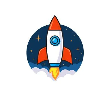Creative rocket logo design vector Stock Illustration