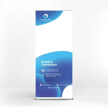 Creative roll-up banner design, modern geometric style 스톡 일러스트