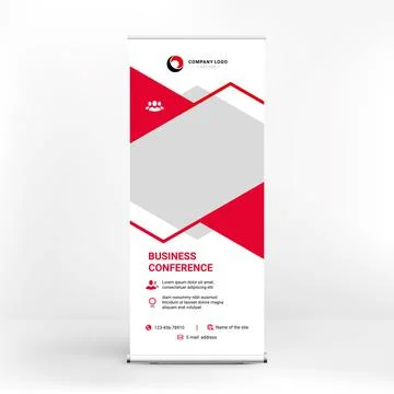 Creative roll-up banner design, modern geometric style Stock Illustration