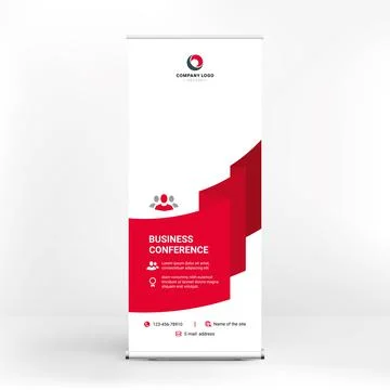 Creative roll-up banner design, modern geometric style Illustrazione stock