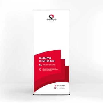 Creative roll-up banner design, modern geometric style Stock Illustration