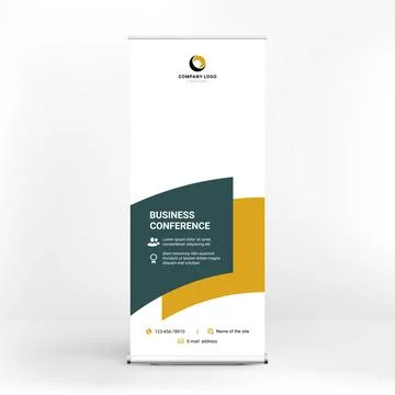 Creative roll-up banner design, modern geometric style Stock Illustration