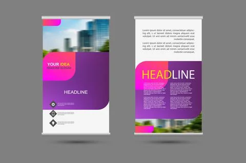 Creative Roll up brochure flyer banner design vertical template vector Stock Illustration
