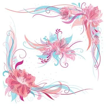 Creative Romantic Vector Floral Ornaments Stock Illustration