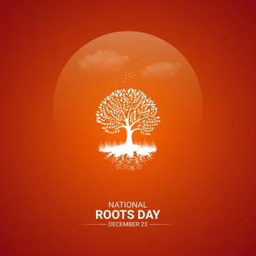 Creative Roots Day ads design. National Roots Day, Celebrated December 23, .. Stock Illustration