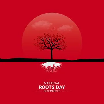 Creative Roots Day ads design. National Roots Day, Celebrated December 23, .. Stock Illustration