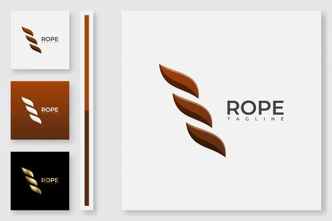 Creative Rope Logo and Icon Design Template Stock Illustration