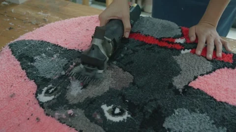 Creative Rug Design Featuring Dog Motif Video stock 335588186