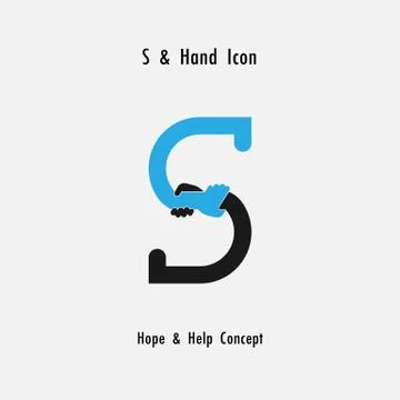 Creative S- alphabet icon abstract and hands icon design vector template.Busi Stock Illustration