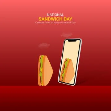 Creative Sandwich Day ads design. National Sandwich Day, Celebrated in Unit.. Illustrazione stock