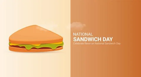 Creative Sandwich Day ads design. National Sandwich Day, Celebrated in Unit.. Stock Illustration