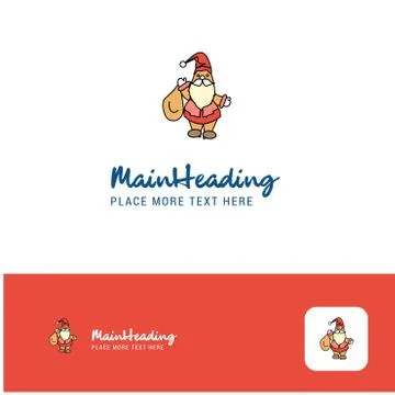 Creative Santa clause Logo Design. Flat color Logo place for Tagline. Vector  Stock Illustration
