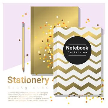 Creative scene with stationery background Stock Illustration