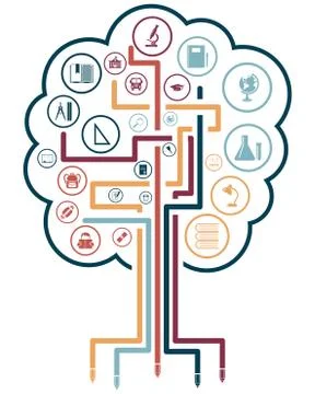 Creative school design Stock Illustration