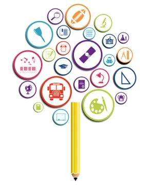 Creative school design Stock Illustration