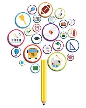 Creative school design Stock Illustration