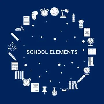 Creative School Elements icon Background Stock Illustration